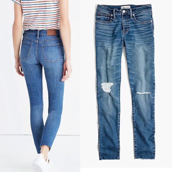 Madewell 9" High-Rise Skinny Crop Jeans in Bruce Wash 24 - Picture 2 of 7